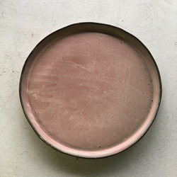 淡い大人ピンクの平皿　８寸 1枚目の画像