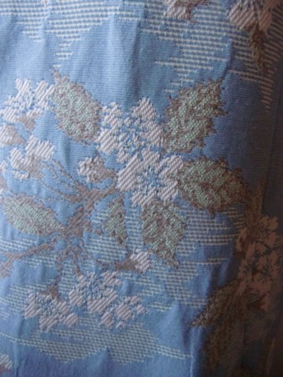 春に！ゴブラン織り•ペールブルー・桜の2Wayロングジャケット 4枚目の画像