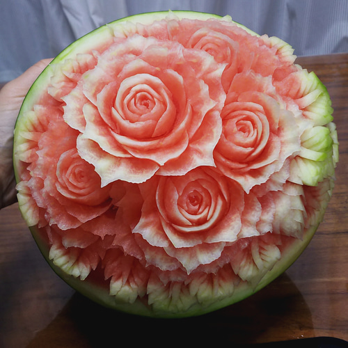 スイカ 薔薇プレゼント カービング作品 母の日 その他オーダー
