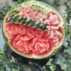 スイカ 薔薇プレゼント カービング作品 母の日 その他オーダーメイド
