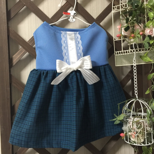 ファミリア♥チェックワンピース ご成約済み]]] familiar 140 半袖