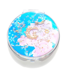 “Creema Limited免費送貨”Blue Cherry和Tsukimi Cat Compact Mirror Mirro 第2張的照片