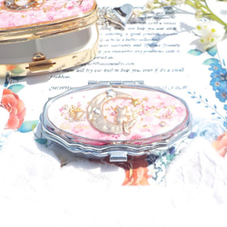 “Creema限定免費送貨”櫻花花瓣Otomaru貓橢圓形藥盒（帶鏡子） 第2張的照片
