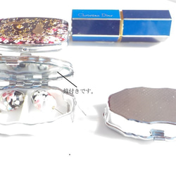 “免費送貨在Creema有限公司”櫻花花瓣班貝橢圓形藥丸盒（帶鏡子） 第4張的照片