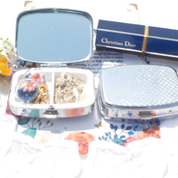 “Creema有限公司免費送貨”棕褐色櫻桃月經貓藥盒（帶鏡子） 第5張的照片