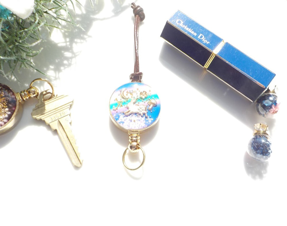 “Creema Limited免費送貨”彩虹和櫻花飛兔樹脂捲軸鑰匙扣 第3張的照片