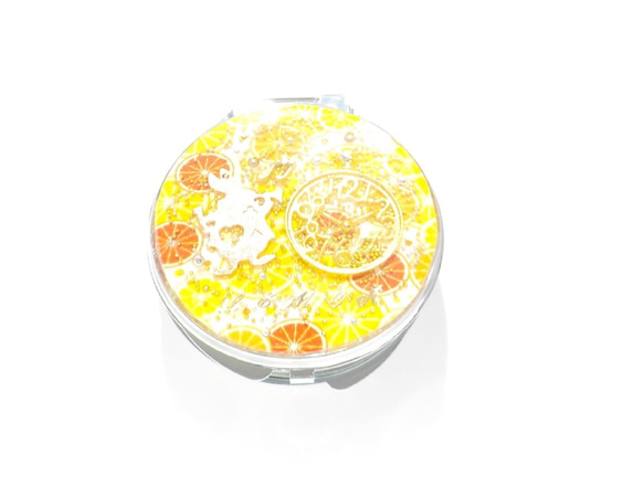 “ Creema Limited”緊湊型鏡子檸檬橙鐘和兔子仙境鏡子 第1張的照片