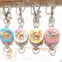 “Creema Limited”多彩♬ Bambi Resin Reel Keychain 第4張的照片