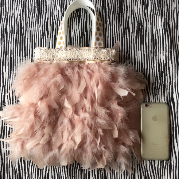 feather bag pink 6枚目の画像