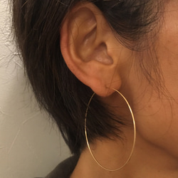 ゴールド フープピアス シンプル ゴールド]フープピアス