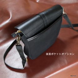 ゆう様オーダー品　大人の帆布＆レザー HarfMoonショルダーバッグBlack New!!　　 7枚目の画像