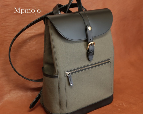 officine creative レザーリュック　カーキ officine creative レザーリュック カーキ