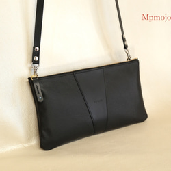 大人の撥水レザーポーチ　サコッシュ　シンプルショルダーバッグ、お財布ポーチNew!! 7枚目の画像