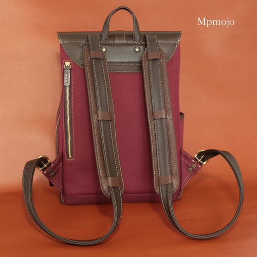Mpmojoリュック 肩紐２cm幅用レザーショルダーパッド脱着式 リュック