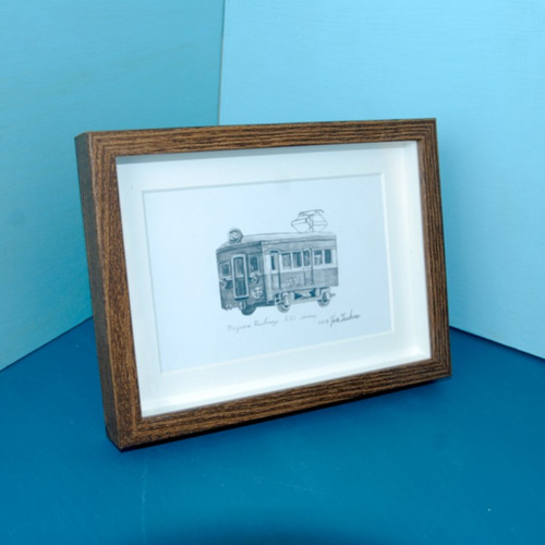 鉛筆画原画 水間鉄道 501系 絵画 ツキノストア 通販 7002399｜Creema