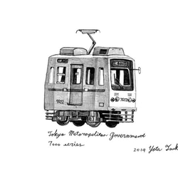 鉛筆画原画 ポートライナー 8000系 絵画 ツキノストア 通販