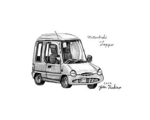 鉛筆画　オーダー画面 鉛筆画原画 三菱ミニカトッポ 絵画 ツキノストア 通販 7140878