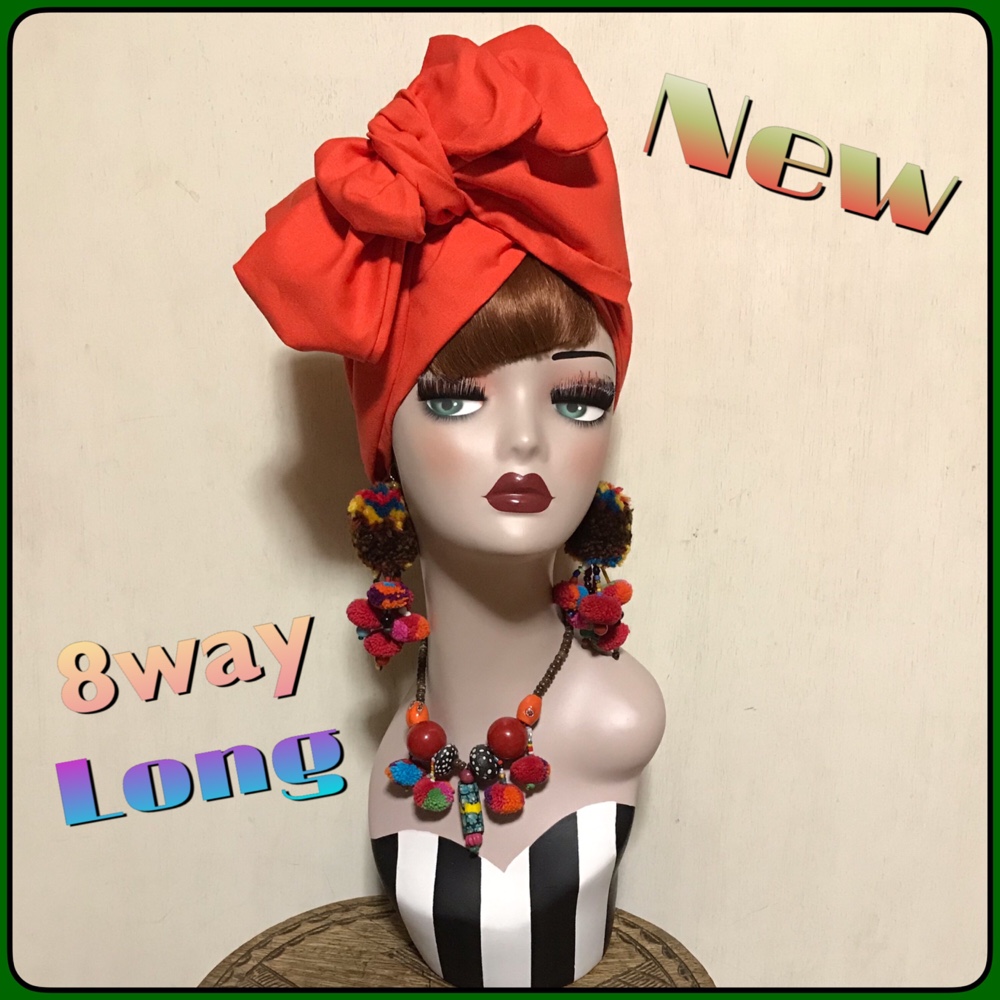 新作　8way ロングリボン　アレンジ　ヘアターバン　ヘアバンド　ターバン