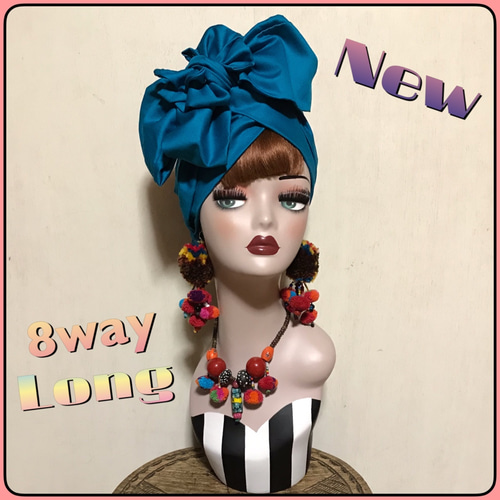 新作 8way ロングリボン アレンジ ヘアターバン ヘアバンド