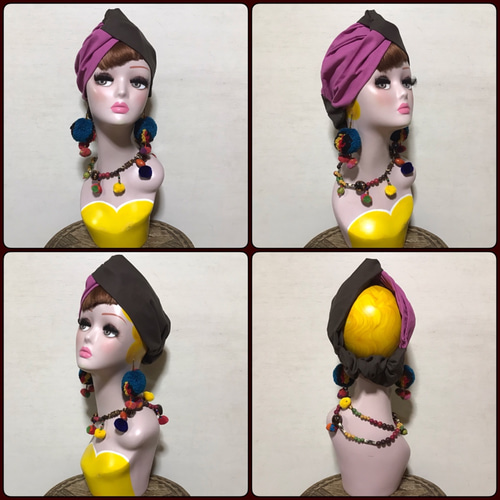 7wayアレンジヘアターバン チョコブラウン ターバンスタイル 7wayアレンジヘアターバン チョコブラウン ターバンスタイル