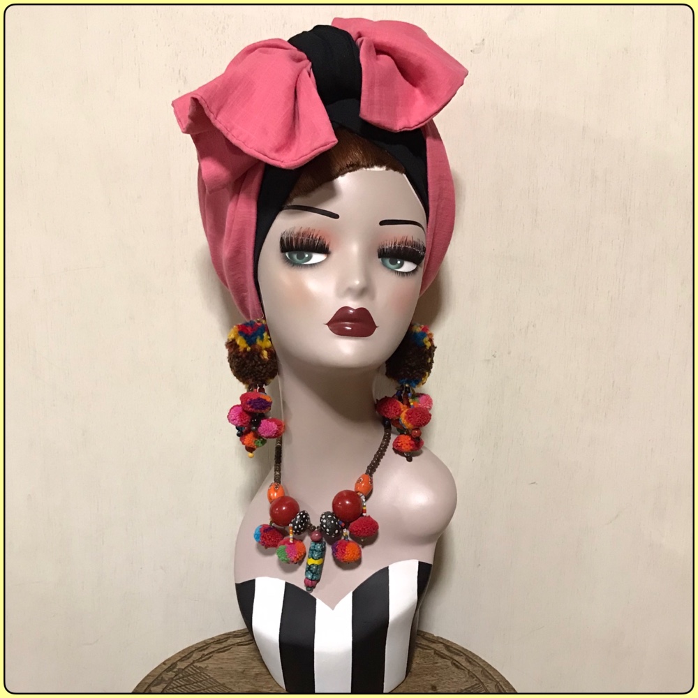 新作　着せ替えヘアターバン　ぽっこりターバン×帯リボンセット　ヘアバンド