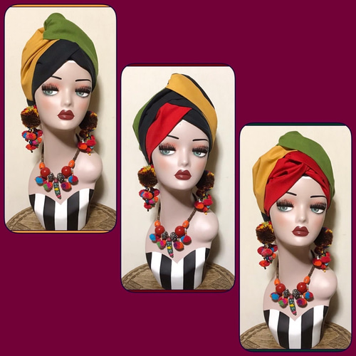 ラスタ レゲエ ジャマイカン アフリカン ターバン ヘアターバン ヘア  