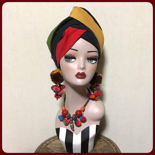 ラスタ レゲエ ジャマイカン アフリカン ターバン ヘアターバン ヘア