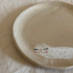 【受注制作】ねこ丸皿11白猫 2枚目の画像