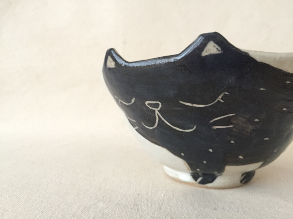《受注制作》ねこ耳付き白いご飯お茶碗●黒猫● 人気・おすすめ｜省スペース設計・旅行向けにおすすめ お得商品 プライバシー配送 期間限定入荷