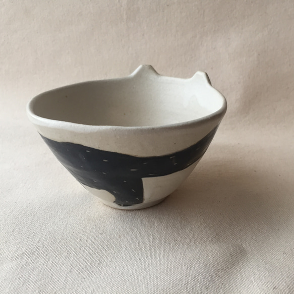 《受注制作》ねこ耳付き白いご飯お茶碗●黒猫● 人気・おすすめ｜省スペース設計・旅行向けにおすすめ お得商品 プライバシー配送 期間限定入荷