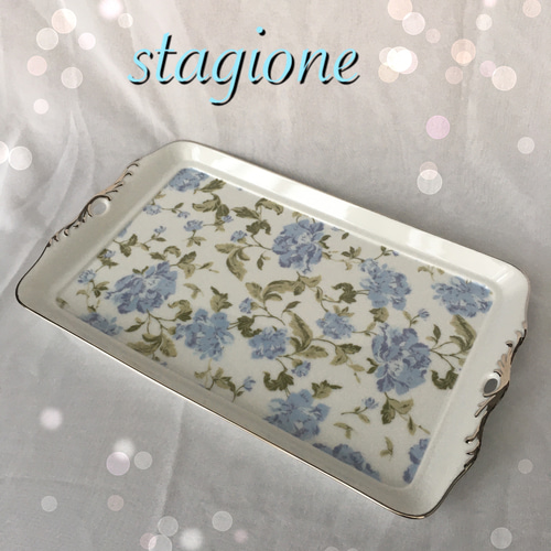 ピオニーのアレンジトレー ポーセラーツ お盆・トレイ STAGIONE