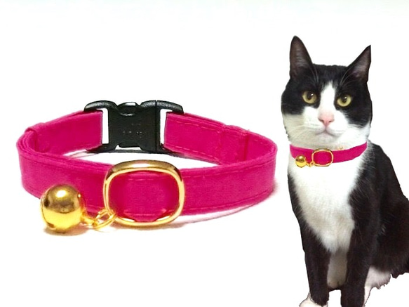 猫の首輪 プレーン【ローズ･ピンク】 1枚目の画像
