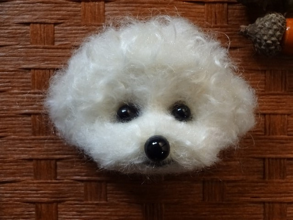 【受注制作】羊毛フェルト☆ビションフリーゼ☆犬ブローチ☆ 3枚目の画像