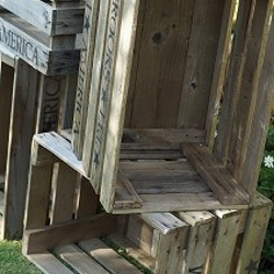 ハンドメイド木箱 　古い箱　コンテナ　アンティーク風　廃材　ヴィンテージ　 8枚目の画像