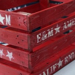 アンティーク木箱 　コンテナ　廃材　アメリカ雑貨　紺色 3枚目の画像