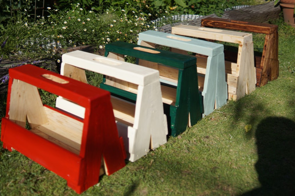 ツールボックス　園芸道具入れ　DIY道具箱　スツール　椅子　 ガーデニング台　赤 10枚目の画像