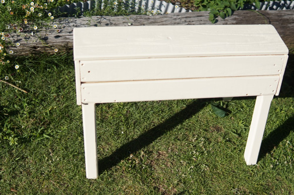 ソーホース　ベンチ　椅子　プランター台　 作業台 万能型 ワークベンチ 木製 車止め　 白 6枚目の画像