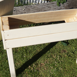 ソーホース　ベンチ　椅子　プランター台　 作業台 万能型 ワークベンチ 木製 車止め　 白 7枚目の画像