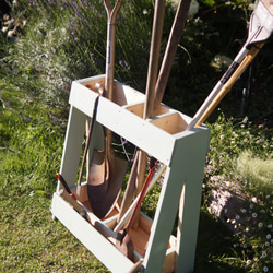 ツールスタンド　園芸道具　 ガーデニング　傘立て　ほうき立て　ミント 3枚目の画像
