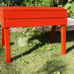 ソーホース　ベンチ　椅子　プランター台　 作業台 万能型 ワークベンチ 木製 車止め　 赤 4枚目の画像