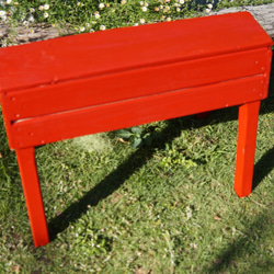 ソーホース　ベンチ　椅子　プランター台　 作業台 万能型 ワークベンチ 木製 車止め　 赤 6枚目の画像