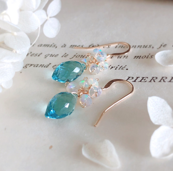 【SALE】プレシャスオパールネックレス＆ピアスセット（14kgf）② 174. プレシャスオパール*14kgfピアス SALE】プレシャスオパール