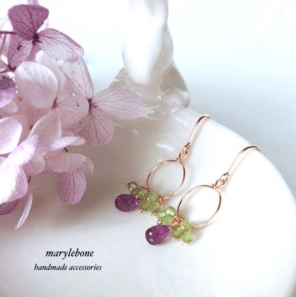 【14kgf】アメジスト×ペリドット＊ピアス        Ω 人気・おすすめ｜売れ筋商品・話題商品におすすめ 品質チェック済み 安心配送 国内在庫あり・安心サポート付き