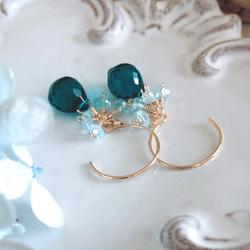 再販＊【14kgf】ティールグリーンクォーツ×スカイブルートパーズ