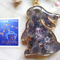 ◇1873完売 ✨アイオライトの星うさぎ　バッグチャーム ※重いです。 5枚目の画像