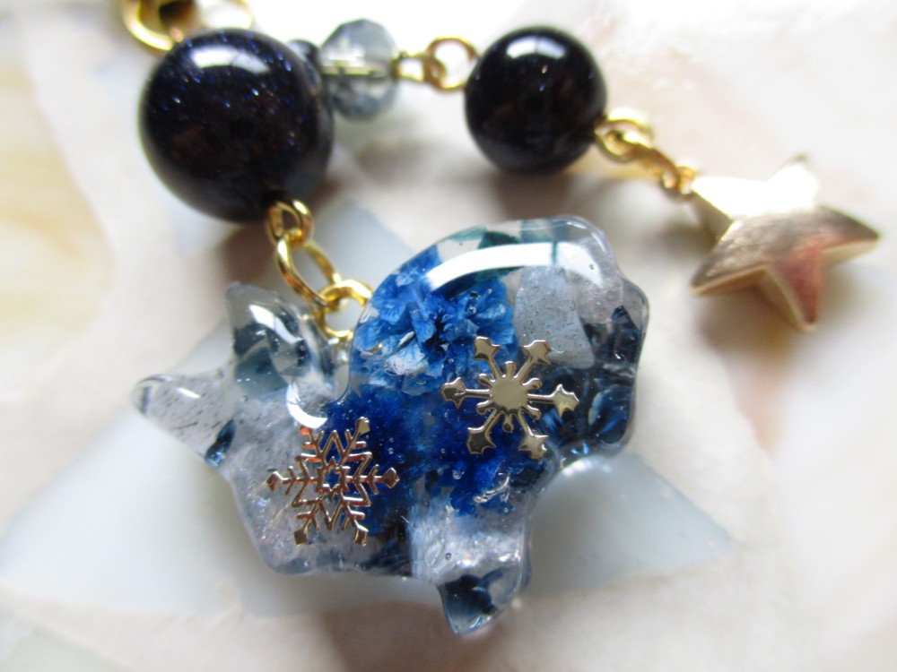 ◇1812再販 ✨ラブラドライトのうさぎと、銀河のストラップ ※バッグチャームに変更可能        Ω