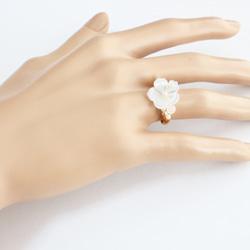 花殼×玫瑰石英戒指 第2張的照片
