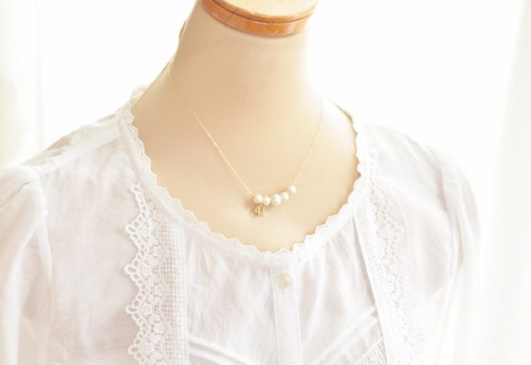 重新【14 kgf】棉花珍珠首飾項鍊 第3張的照片