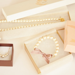 [再次上架60件]棉花珍珠首飾項鍊粉紅金 第3張的照片