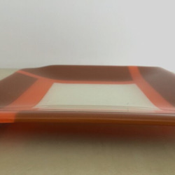 バーンオレンジのシリーズ  四角皿 2枚目の画像